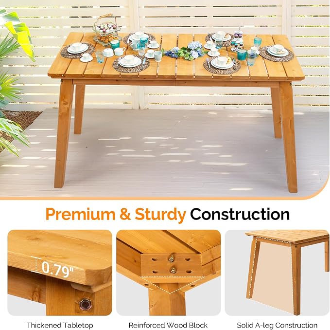 VINGLI Outdoor Dining Set with 2 Benches - Image 5