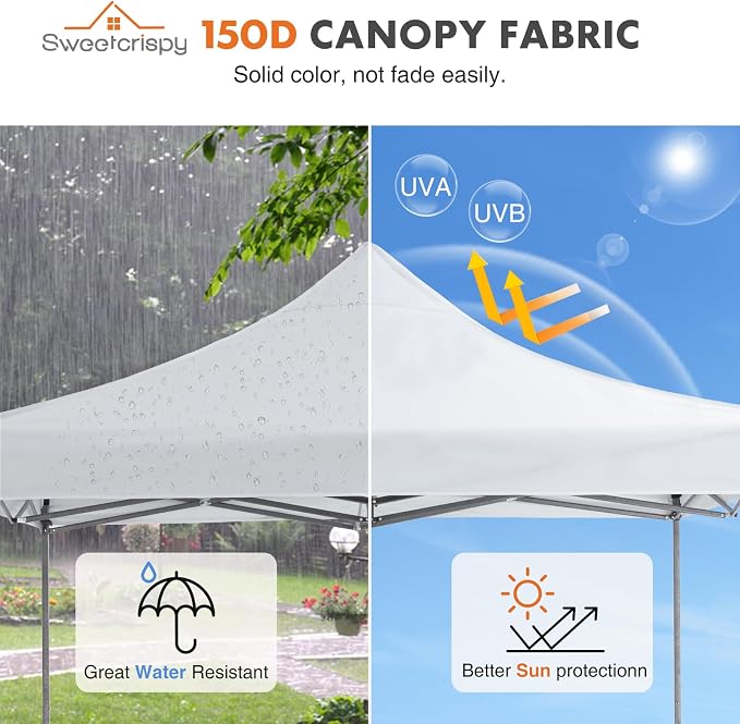 OLIXIS 10x10 Ft Pop Up Canopy Tent, Waterproof Portable Outdoor Shade Canopy - Image 5