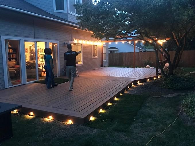 FVTLED Pack of 10 Warm White Low Voltage LED Deck Lights kit Φ1.38 Outdoor - Image 9
