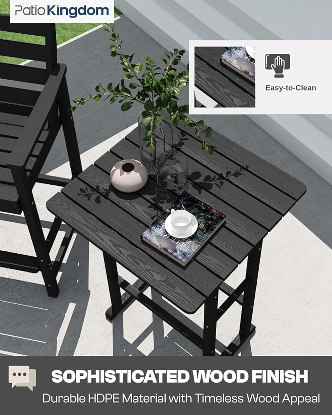5-Piece Bar Height Adirondack Chairs and Table Set, Outdoor Patio Bar Set - Image 6