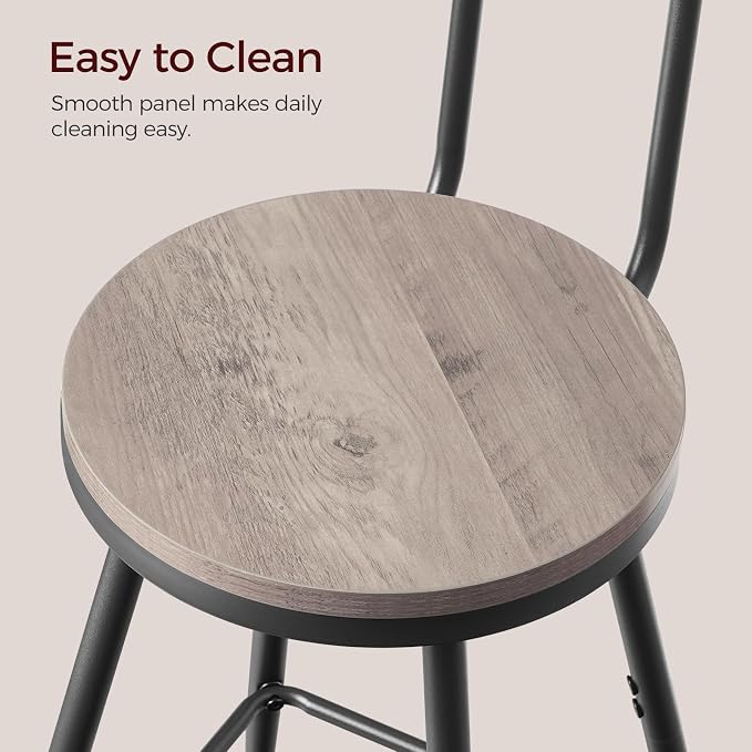 Bar Stools, Metal Frame, Adjustable Feet, Easy Assembly, - Image 7