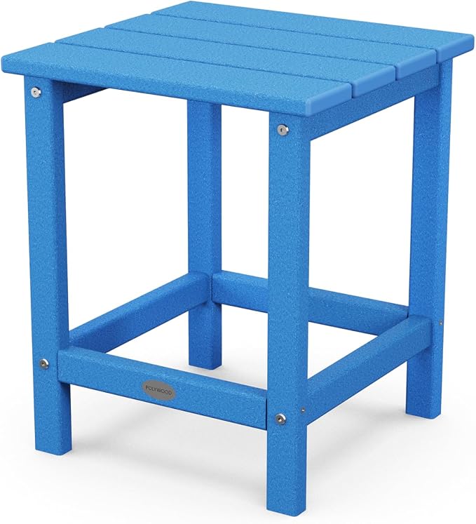 POLYWOOD Long Island 18" Side Table, Pacific Blue by POLYWOOD