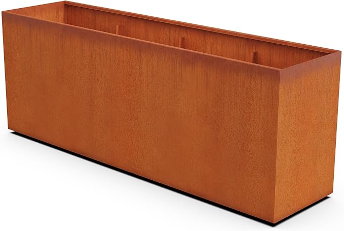 PLANTERCRAFT Corten Steel Planter Rectangle Outdoor Metal Garden Box Heavy Duty by Plantercraft