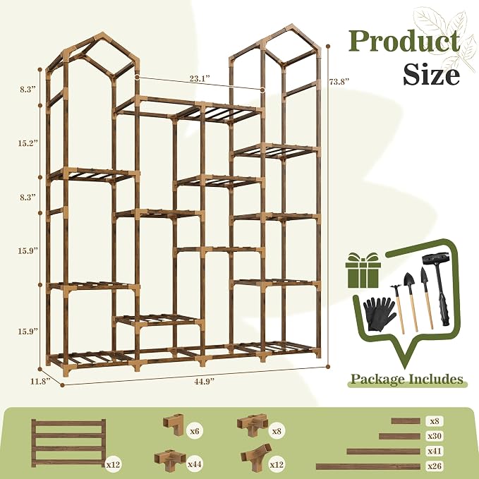 EnHomee Plant Stand Indoor Plant Stands Outdoor Tall Plant Shelf - Image 8