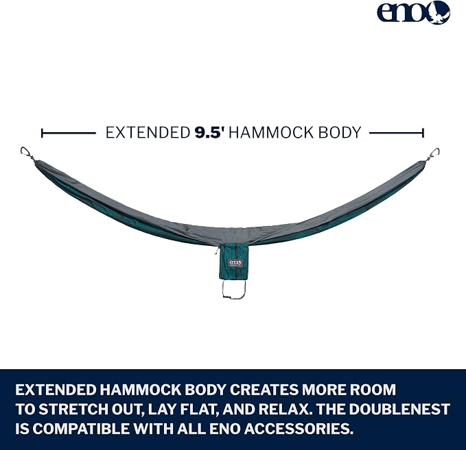 ENO, Eagles Nest Outfitters DoubleNest Lightweight Camping Hammock, 1 to 2 - Image 2