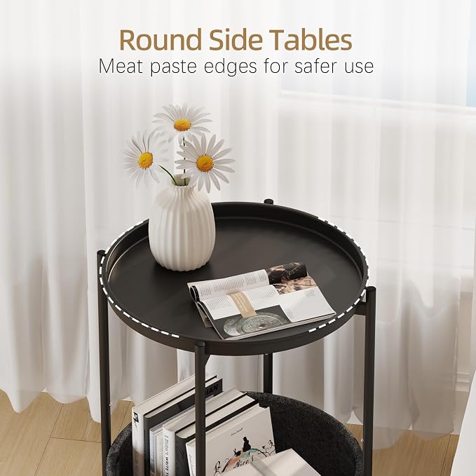 Garden 4 you Small Side Table, Mini Round End Table, Modern Nightstand - Image 7