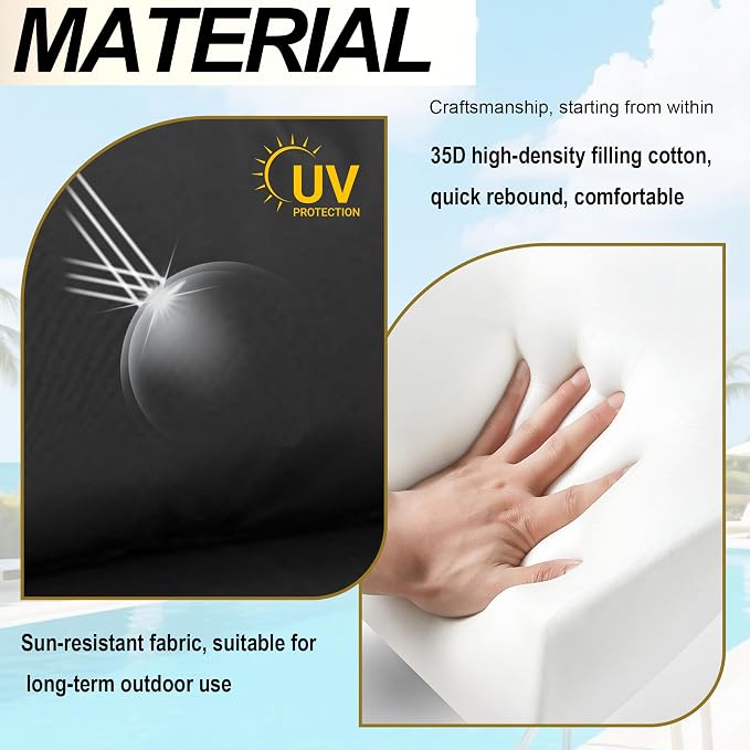 Outdoor Replacement Cushions for Patio Furniture, Splash-Resistant and - Image 5