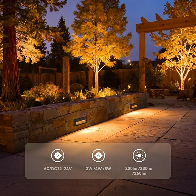 LEONLITE 5W/4W/3W Dimmable 5CCT Low Voltage LED Step Lights Outdoor, 9 Inch - Image 4