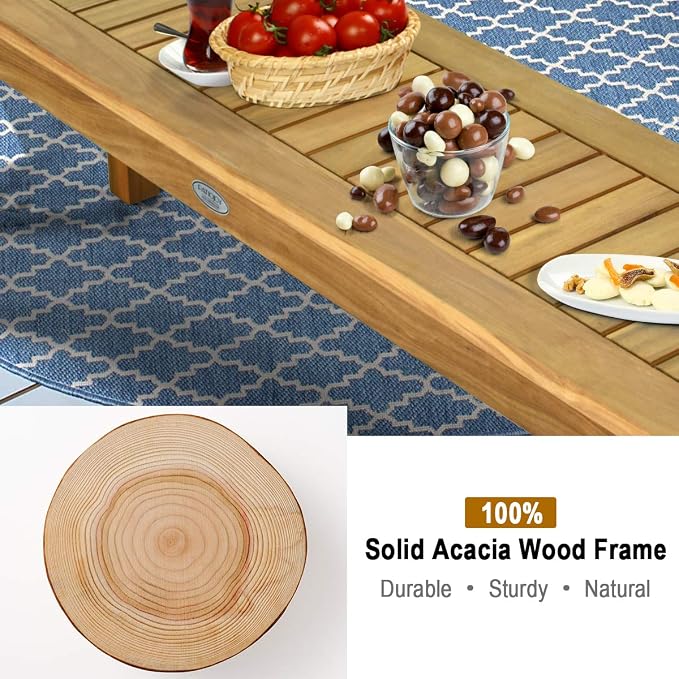 Tangkula 52 Inches Acacia Wood Outdoor Bench - Image 7
