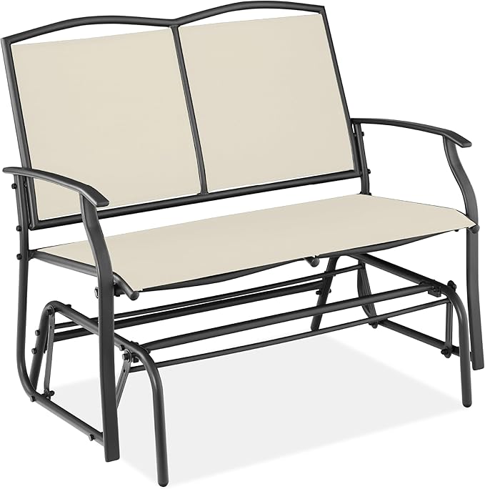 Best Choice Products 2-Person Outdoor Patio Swing Glider Steel Bench Loveseat by BestChoiceProducts