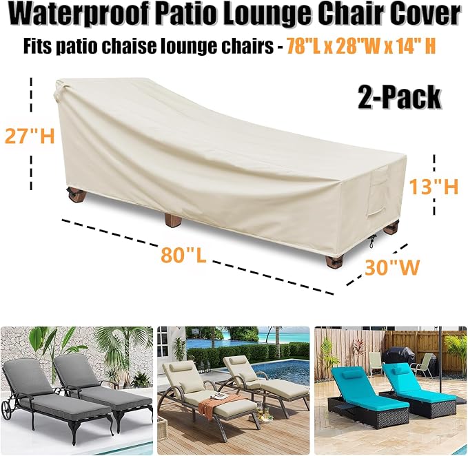 Chaise Lounge Cover Outdoor Waterproof - Image 2