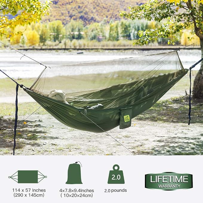Miztli Camping Hammock with Net and Rain Fly, Portable Lightweight Outdoor - Image 4