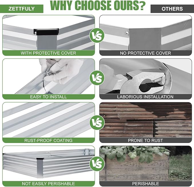 Galvanized Raised Garden Bed Outdoor | Metal Raised Garden Bed - Image 5