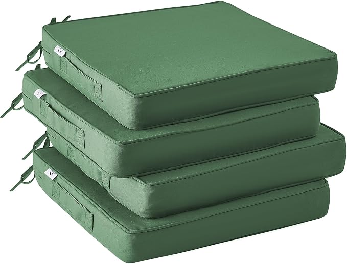 Outdoor Chair Cushions Set of 4, Waterproof Outdoor Seat Cushions by IPYNBAP