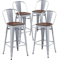 Aklaus Metal Bar Stools Set of 4, 30 inch Barstools Bar Height Bar Stool by AKLAUSHomeFurniture