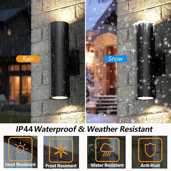 2Pack 14inch LED Square Up & Down Wall Lights, 14W Outdoor Wall Light 4000K Day - Image 3