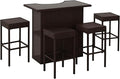 Outsunny 5 Pcs Rattan Wicker Bar Set, High Top Outdoor Table and Chairs by Outsunny