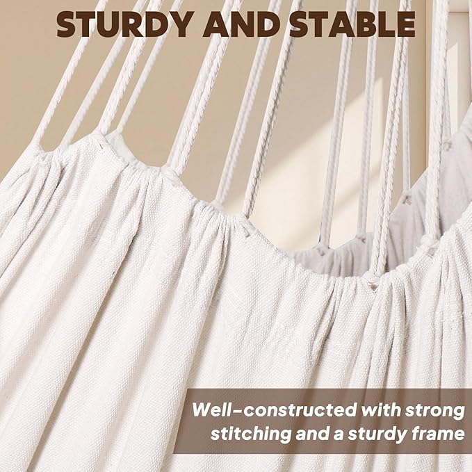 Chihee Hammock Chair 4.9ft x 3.9ft Max 500 Lbs Widen Hanging Swing 2 Cushions - Image 5