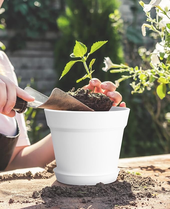 homenote Pots for Plants, Cream White - Image 3