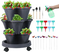 Vertical Planter 3 Tier Stackable Planters Garden Planters Strawberry Herb by GameXcel
