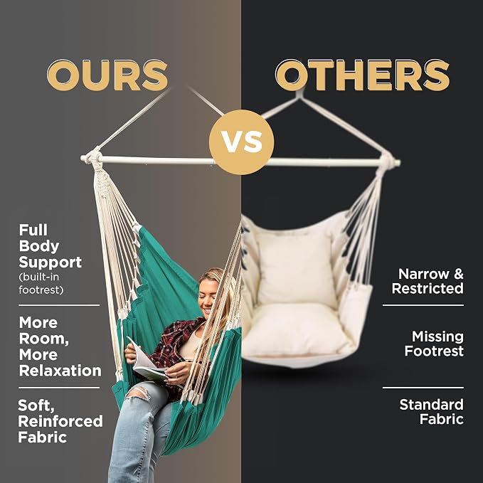 Hanging Hammock Chair Swing – Hanging Chair Outdoor & Indoor - Image 7