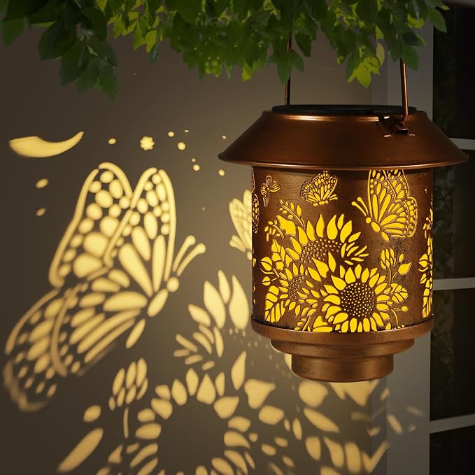 Solar Lantern Outdoor Hanging Sunflower Lights Gifts by Unknown
