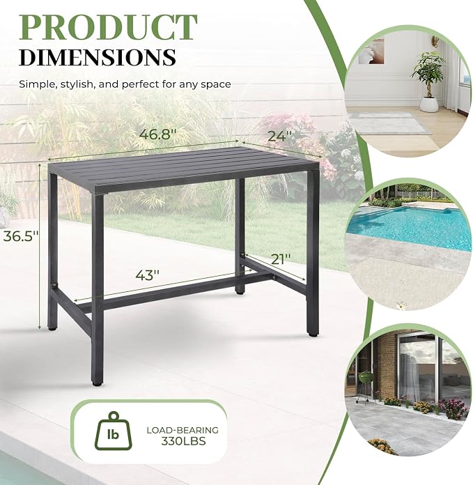 Outdoor Patio Counter Height Bar Table - Image 2