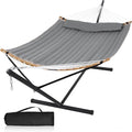 Outdoor Hammock with Stand Included, Heavy Duty Hammock with Curved Spreader Bar by MansionHome