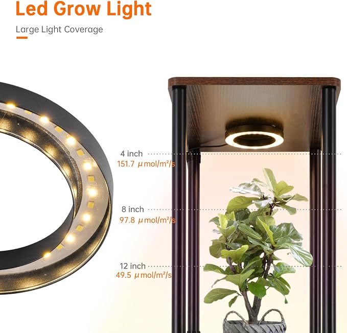 Bstrip Plant Stand Indoor with Grow Light, 81.3" Tall Indoor Plant Shelf - Image 5