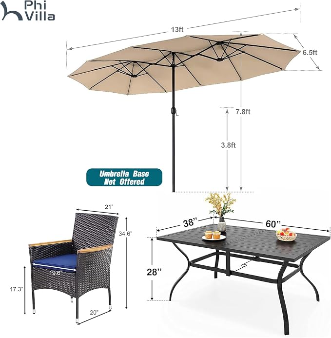 PHI VILLA 8-Piece Patio Dining Set - Image 7