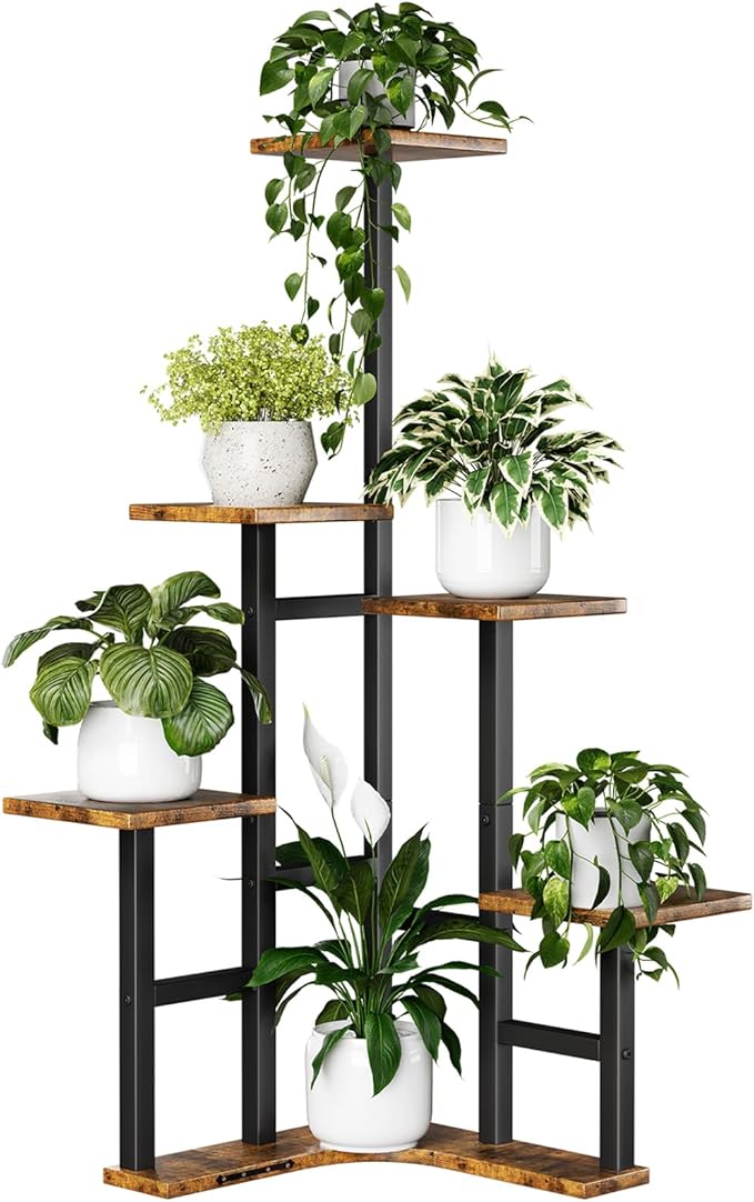 Corner Plant Stand Indoor, 6 Tiered Corner Plant Shelf Flower Stand by Yzosvki