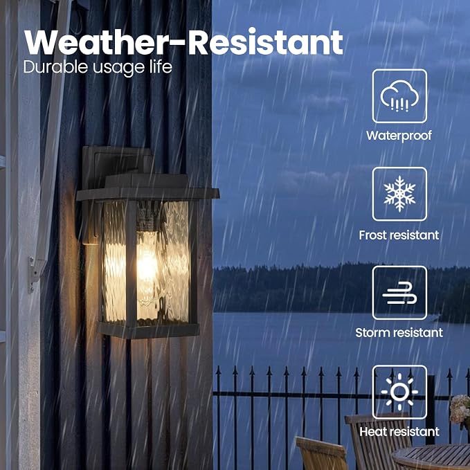 Outdoor Wall Light Fixtures, Modern Exterior Wall Mount Lanterns, Outside Wall - Image 3