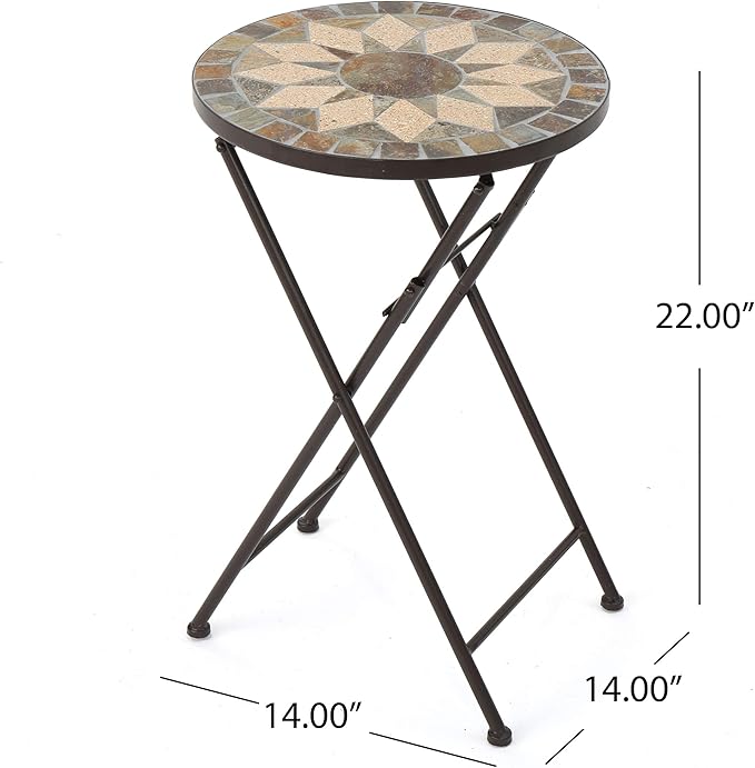 Christopher Knight Home Silvester Outdoor Stone Side Table - Image 3