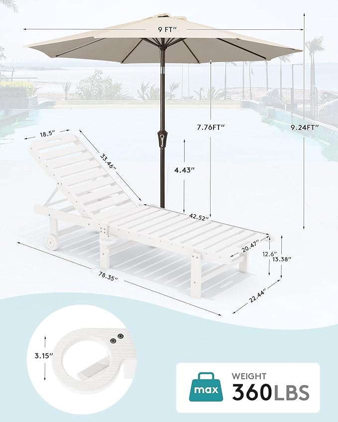 SERWALL Outdoor Chaise Lounge Set of 2 - Image 2