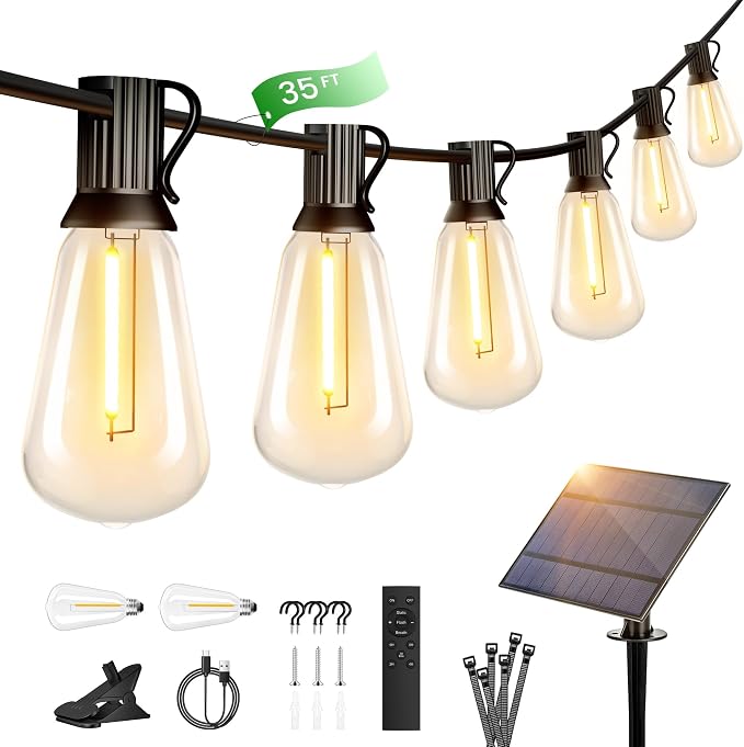 OHLUX 35FT Solar Globe String Lights Outdoor, Waterproof Solar Patio Lights by OHLUX-YourIndoorOutdoorSpaceLightingPartner