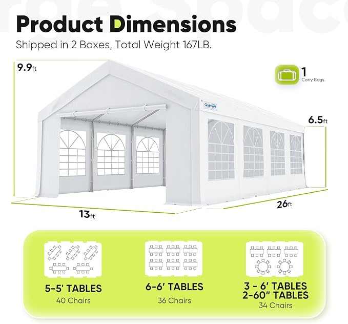 Quictent Party Tent Heavy Duty Outdoor Canopy Tent Wedding Event Shelter BBQ - Image 8