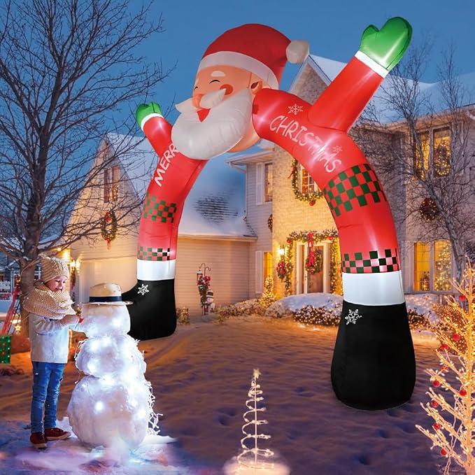 11 FT Christmas Inflatable Archway Decorations, Christmas Inflatable Santa - Image 6