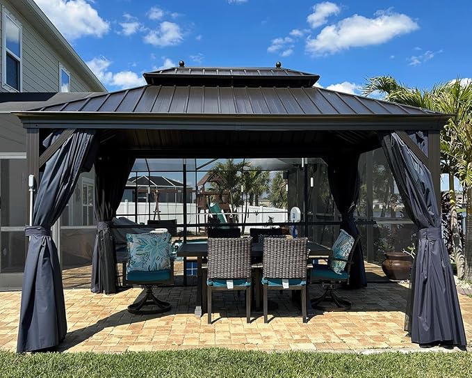 PURPLE LEAF 10' X 14' Permanent Hardtop Gazebo by PURPLELEAF