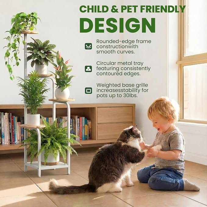 TOSKING 5 Tier Metal Plant Stand Indoor 48''H Tall, Heavy Duty Plant Shelf - Image 7