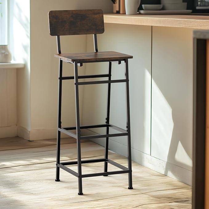 LIANTRAL Set of 2 Bar Stools, Counter Height Bar Stools - Image 7