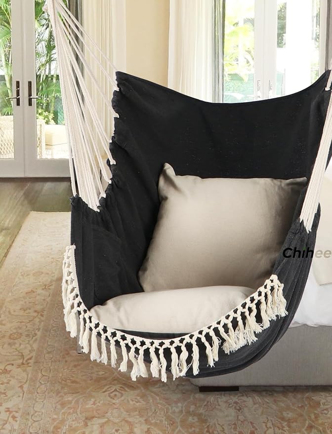 Chihee Hammock Chair Hanging Swing Max 500 Lbs 2 Cushions Included Steel - Image 7