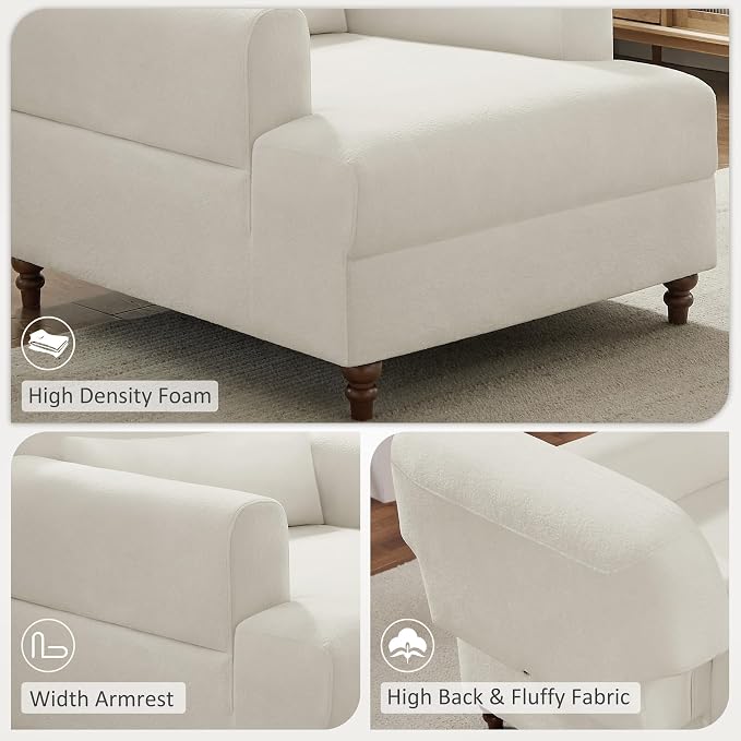 Oversized Chaise Lounge Accent Chair, Cloud Fluffy Chaise Sofa Recliner - Image 9