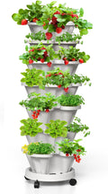 Strawberry Vertical Planter Tower Garden, 7 Tiered Stackable Planter Herb by Tectsia