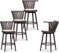 PURPLE LEAF Outdoor Swivel Counter Height Bar Stools Set of 4 Metal Modern by PURPLELEAF