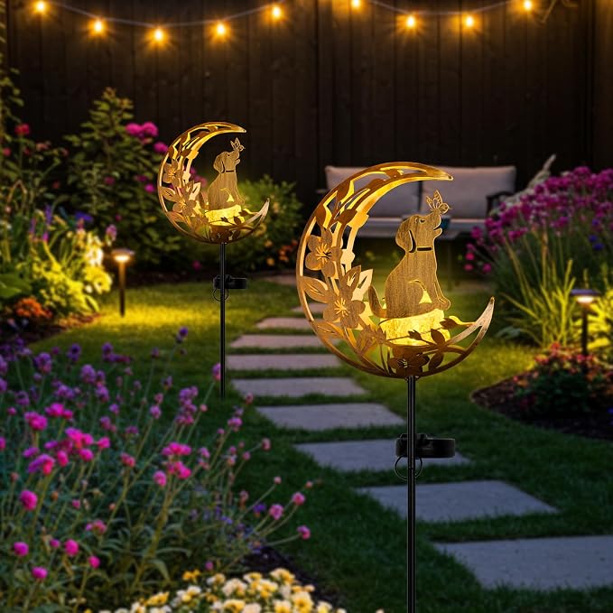 JOBOSI Solar Moon Dog Decorative Light Gifts, Solar Moon Dog Moving Decorative - Image 6