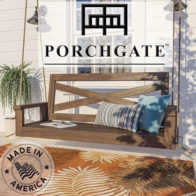 Porchgate Amish Heavy Duty 700 Lb Boardwalk Porch Swing W/Ropes - Image 2