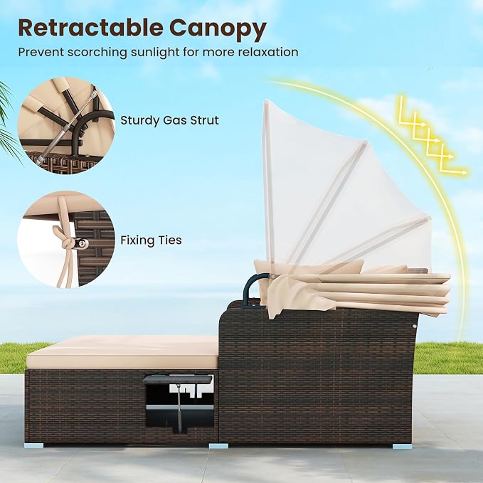 Tangkula Patio Rattan Daybed - Image 6