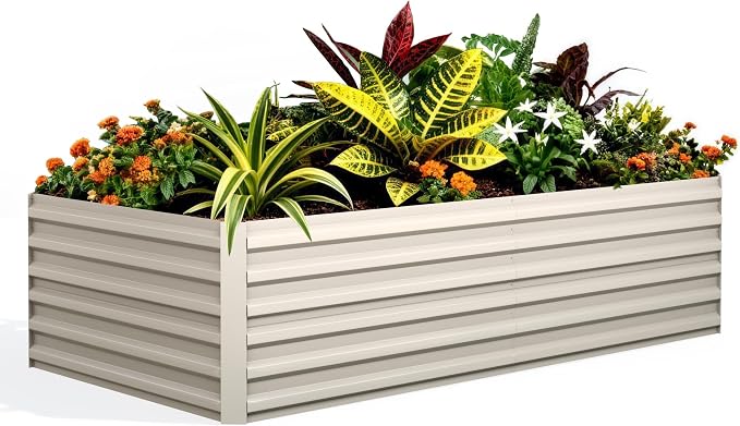 GarveeLife 8x4x2 ft Galvanized Raised Garden Bed, Rust-Resistant Raised Garden by GarveeLife