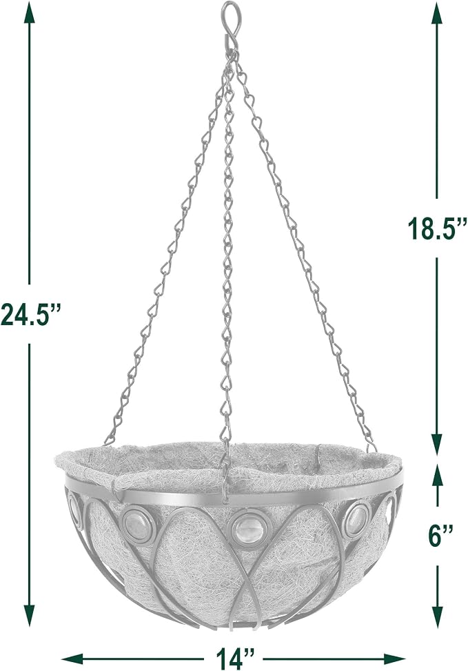 Arcadia Emerald Series Round Hanging Basket Planters - Image 4
