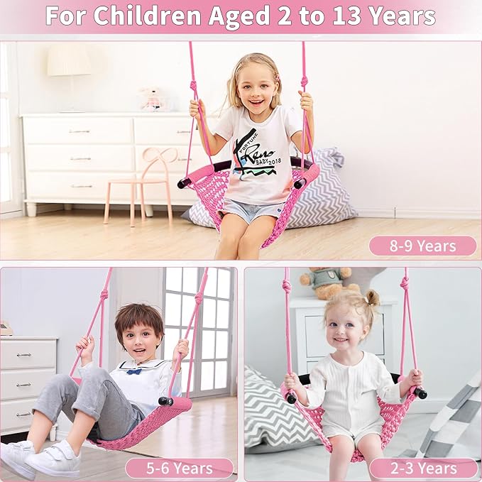 Hi-Na Tree Swing for Kids, Adjustable Toddler Rope Swing Seat - Image 5